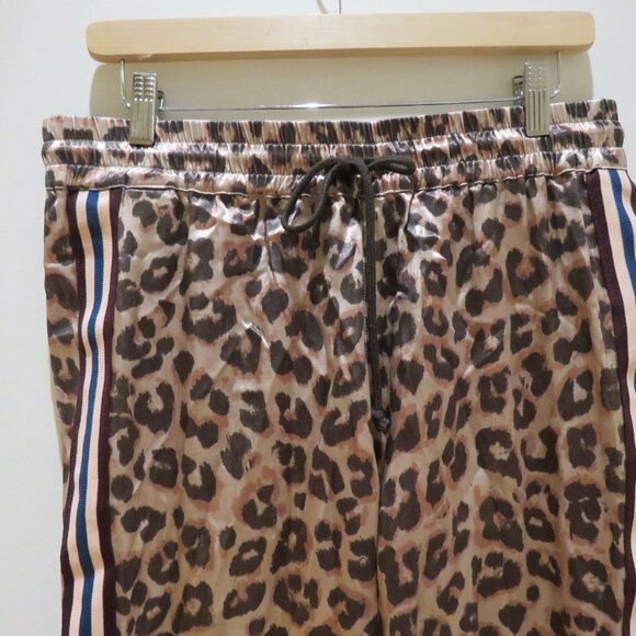 MOTHER The Lounger Ankle Pants in Wildcat Satin Leopard Print Large Mob Wife - Picture 5 of 15